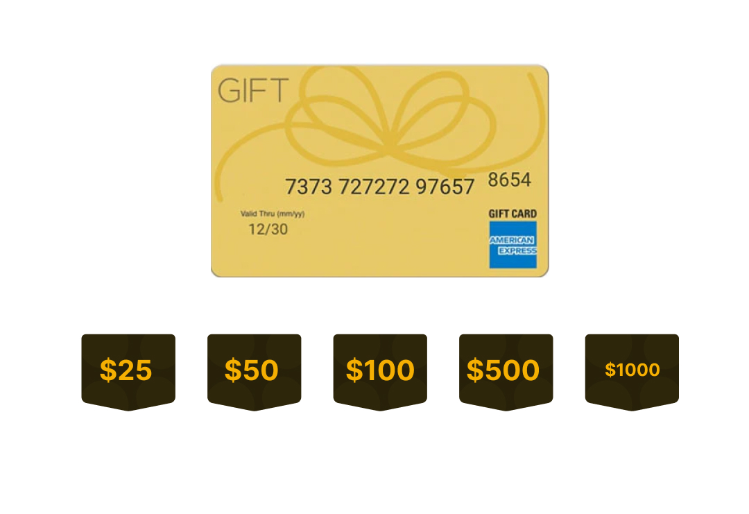 American express gift cards price list
