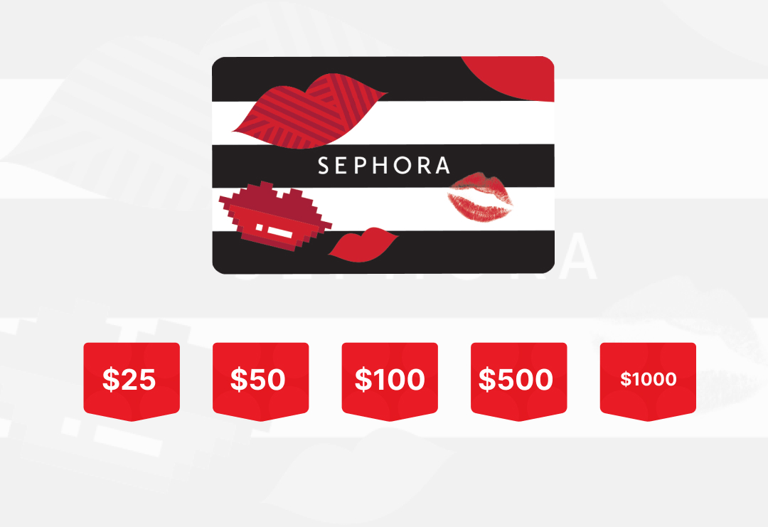 Sephora gift cards price list