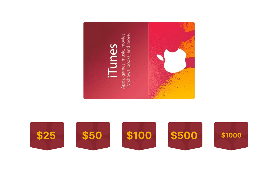 iTunes gift cards price list